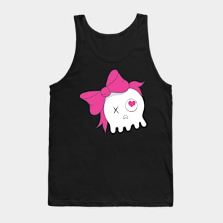 Cute Skull with Pink Bow Tank Top